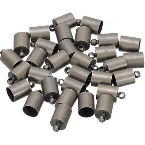 MECCANIXITY 30Pcs Cord End Caps 14mm End Cap Barrel Beads Kumihimo 10mm Dia End Caps Brass for Leather Cord, Tassels, Jewelry Making, Copper Tone