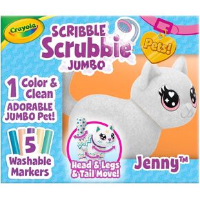 Crayola Scribble Scrubbie Jumbo Pet - Wilbur (6in), Customizable Dog Toy for Kids, Washable Animal Art Kit, Gifts for Girls & Boys, Easter Basket Stuffer