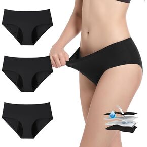 Women’s Period Underwear Heavy Flow Menstrual Leak Proof Briefs Underwear 3 Pack