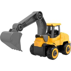 Take Apart Toy Excavator with Electric Screwdriver, Hands-on Skill Remote Control Toy Car Construction Set Indoor/Outdoor Play STEM Learning Game, Toy for 6+ Boys and Girls