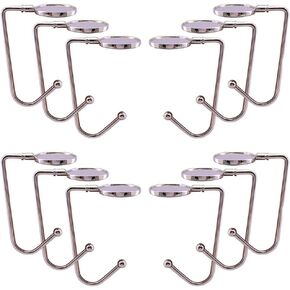 jinyatu 12Pcs Table Side Hook Handbag Hook Clamp On Under Desk Hooks Save Space Metal Hook for Table to Hang Handbags Purse Backpack Headsets Bags