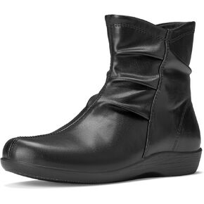 Women's Ankle Boots Flat Booties Ruched Casual Short Boots Arch Support Comfortable Walking Boots for Women