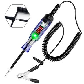 Test Light Automotive 3-120V DC LED Digital Circuit Tester with Voltage Display, Auto Bidirectional Voltage Tester, Electric Test Probe Pen for Car Battery Polarity Continuity Fuses