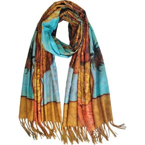 VENVSBEE Van Gogh Art Print Scarf for Women Best Gift Soft Warm Cashmere Feel Shawl Wrap Pashmina Rave