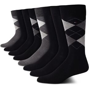 Tommy Hilfiger Men's Dress Socks-Lightweight Comfort Crew Sock(8 Pack)