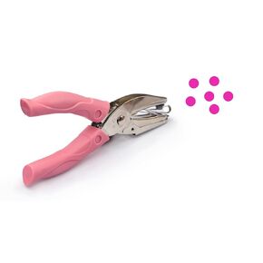 Star Shape Hole Handhold Single Paper Hole Punch for Paper and Crafts, 1/4 inch Puncher with Pink Soft Thick Silicone Cover