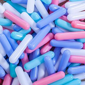 50 Pieces Ball Pit Balls, 5 Inches Long Thick Cylindrical Crush Proof Plastic Balls for Ball Pit Kids Birthday Pool Water Toys Party Decoration