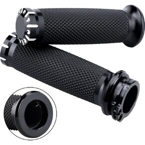 1 Inch/25mm Motorcycle Handlebar Grips Cable Throttle Hand Grips for Harley Touring Softail Dyna Sportster Street Glide Cruisers Choppers