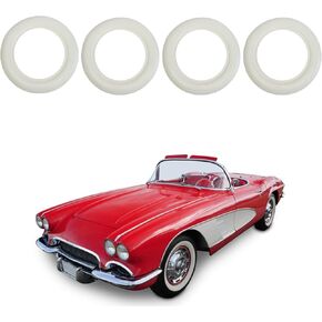 15" Wheel X 3" Side White Wall Tire Trim Topper Cover Insert, 4 Pack