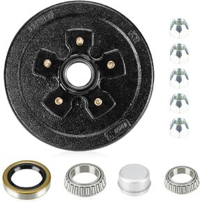 5-Hole 4.5 Bolt Circle Brake Drum Kits for 3500lbs Trailer Axle