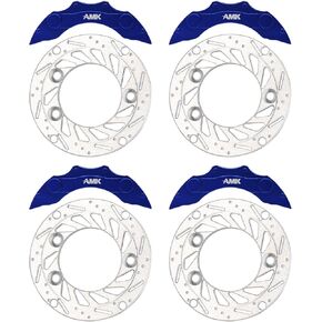 AMK Aluminum TRX4 Brake Discs with Caliper, 1/10 Scale Brake Pads for RC Crawler TRX4 Upgrades (Black A)