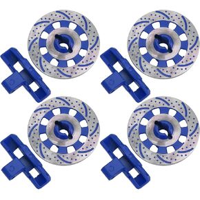 RC Hub Brake Disc, 4Pcs Hub Brake Disc with Caliper Disc RC Accessories Compatible for Traxxas UDR 1/7 RC car(Blue)