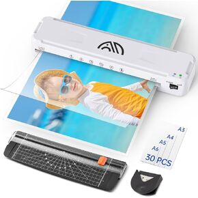 Laminator Machine, 13 Inch Laminator with Fast Warm-up for A3/A4/A5/A6, A3 Laminator Machine with 30 Laminating Sheets, Thermal and Cold Laminating Machine 11X17 for Home School Office