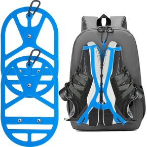 2 Pack Shoe Holster for Backpack with Clip Hanger, Shoe Holder for Sneakers, Cleats, for Travel, Outdoors, Sports (Large, Black)