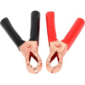 SCITOO 2 PCS Insulated Alligator Clips 50A Pure Copper Alligator Clips Jumper Cables Clamp, Battery Charger Clamp for Charging and Testing Batteries