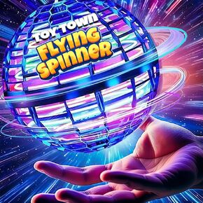 2024 Upgraded Flying Orb Ball (Blue) - Magic Hover Boomerang Spinner, Cosmic Globe with RGB Lights, for Kids, Teens, Adults - Indoor Outdoor Hand Drone Fidget Toy