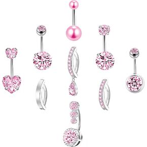 LEE&RO Gold Belly Button Ring Gold Belly Button Piercing Belly Ring for Women Surgical Steel Belly Button Rings 14G Navel Ring Belly Piercing Jewelry