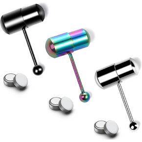 3 pcs Vibrating Tongue Rings - Tongue Piercing Jewelry, Stainless Steel Tongue Rings, Vibrating Tongue Piercing 14g, Tongue Rings for Women, Tongue Ring Piercing Kit