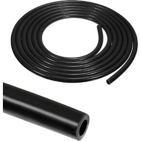 10Ft Vacuum Hose,Silicone Vacuum Tubing Hose Line,Vacuum Hose Automotive,Car Accessories High Performance Vacuum Line Vacuum Tubing,1/4" Inner Diameter Hose for Vehicle Radiator (Black)