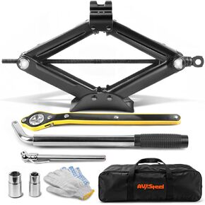 Scissor Jack for Car 3 Ton (6614 lbs) Heavy-Duty Car Jack Kit, Universal Tire Jack Tool Kit - Portable Car Lift Jack with Ratcheting Handle and L-Wrench for Auto SUV MPV