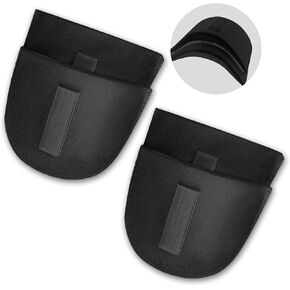 Ptwola 2 Pairs Set-in Shoulder Pads, Thickness 1.5cm Covered Sponge Pads Breathable Foam Sloping High Low Shoulders Enhancer for Women Men Clothes Blazer Suit Coat Sewing Supplies (Black)