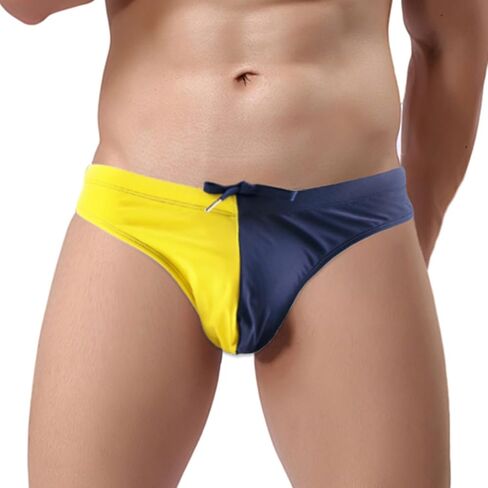 YINYOUYU Mens Swim Briefs Bikini Drawstring Swimwear Beach Board Surf Quick Dry Swimsuits Trunks in Kuwait
