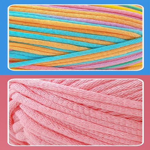 3.5oz/120 ياردة غزل سهل للمبتدئين، غزل الكروشيه والحياكة للمبتدئين مع غرز سهلة الرؤية، متوسط ​​الوزن الصوفي #4؛ غزل مزيج القطن لأميجورومي DIY (مرجاني، 1 خصلة) in Kuwait