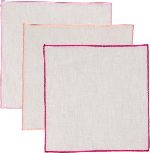 جيب مربع من الكتان الخالص مع حافة ملونة مطرزة إكسسوارات كلاسيكية للرجال لبدلات الرجال in Kuwait