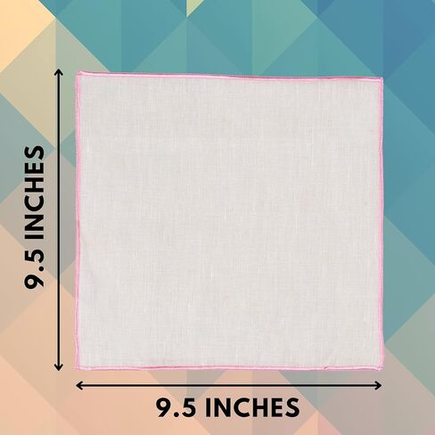 جيب مربع من الكتان الخالص مع حافة ملونة مطرزة إكسسوارات كلاسيكية للرجال لبدلات الرجال in Kuwait