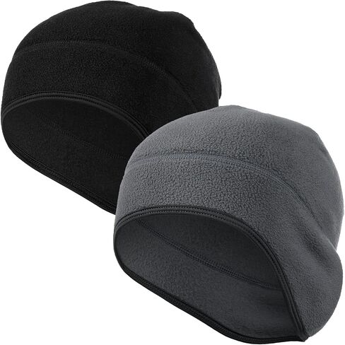 WTACTFUL 2 Pieces Warm Beanie Earflaps Men - Winter Thermal Fleece Skull Cap - Under Helmet Liner Ski Cycling - Watch Cap in Saudi Arabia
