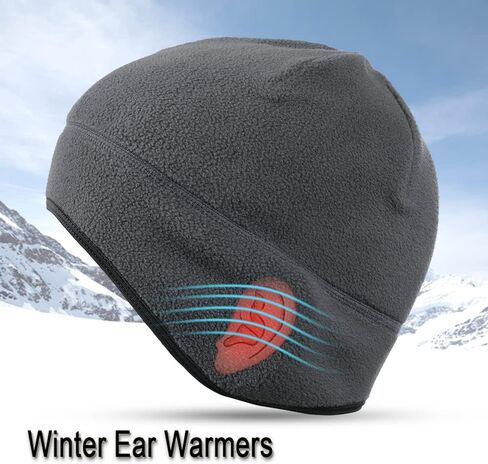 WTACTFUL 2 Pieces Warm Beanie Earflaps Men - Winter Thermal Fleece Skull Cap - Under Helmet Liner Ski Cycling - Watch Cap in Saudi Arabia