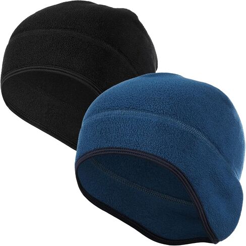WTACTFUL 2 Pieces Warm Beanie Earflaps Men - Winter Thermal Fleece Skull Cap - Under Helmet Liner Ski Cycling - Watch Cap in Saudi Arabia