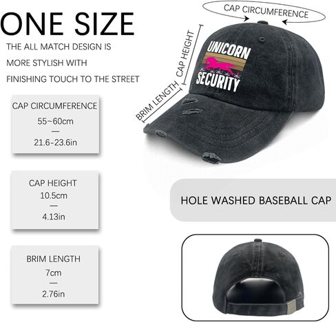 Unicorn Security Hats Running Cap AllBlack Mens Sun hat Gifts for Grandpa Sun Caps in Saudi Arabia