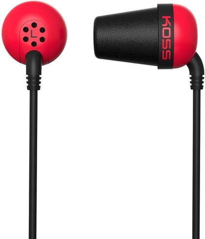 Koss Plug Noise Isolating Earbuds, Memory Foam Cushions, Black, Wired Plug in Kuwait