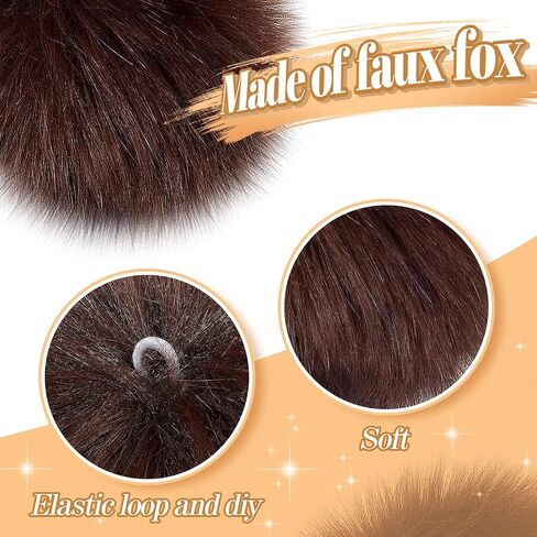 4.5" Fluffy Faux Fur Pom Poms for Hat Knitting & Crochet Accessories, 20Pcs in Kuwait