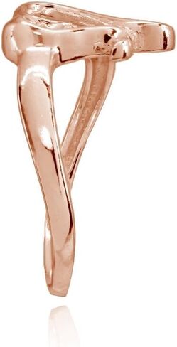 Hoops & Loops Sterling Silver Polished Midi Stackable Heart Promise Ring in Saudi Arabia