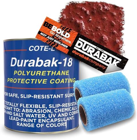 مجموعة بطانة سرير الشاحنة من Durabak-18 جالون - طلاء قابل للطي | معطف مخصص DIY لبطانة السرير والطلاء السفلي، هيكل السيارة، مقاومة للصدأ للسيارات، إصلاح القوارب (جالون، أبيض) in Saudi Arabia