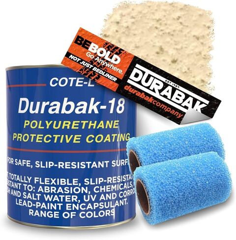 مجموعة بطانة سرير الشاحنة من Durabak-18 جالون - طلاء قابل للطي | معطف مخصص DIY لبطانة السرير والطلاء السفلي، هيكل السيارة، مقاومة للصدأ للسيارات، إصلاح القوارب (جالون، أبيض) in Saudi Arabia