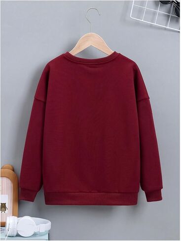 GORGLITTER Boy's Letter Graphic Crewneck Sweatshirt Long Sleeve Drippy Pullover Tops in Saudi Arabia