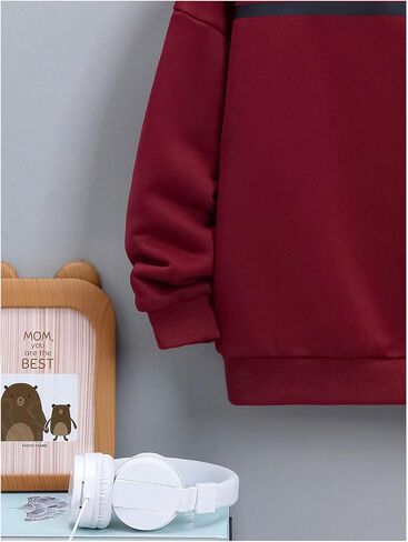GORGLITTER Boy's Letter Graphic Crewneck Sweatshirt Long Sleeve Drippy Pullover Tops in Saudi Arabia