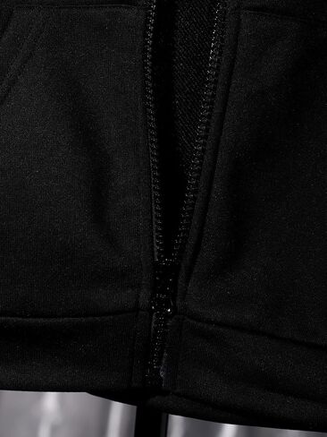 Boy's Color Block Full Zip Up Hoodie Long Sleeve Drop Shoulder Pullover Sweatshirts Tops in Saudi Arabia