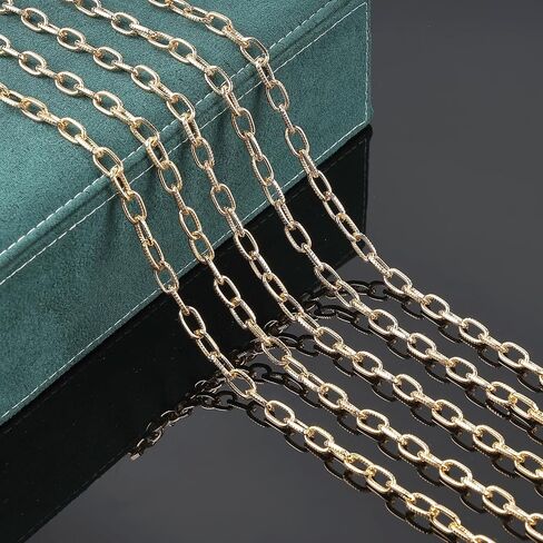 UMAOKANG 16.4 Feet Large Paperclip Chain for Jewelry Making Gold Plated Aluminum Jewelry Chains Bulk with Jump Rings and Lobster Clasps in Saudi Arabia