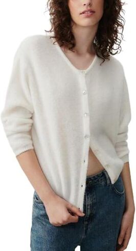 Women's Casual Cardigan Sweater Button Down Crewneck Soft Knit Lightweight Going Out Pullover Tops in Saudi Arabia