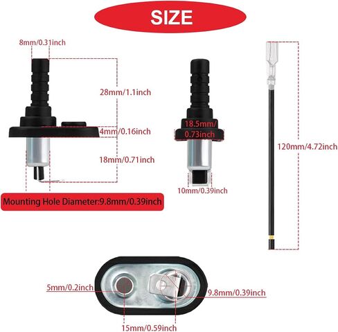 6Pcs 20A 12V DC Door Jamb Flange Light Hood Mount Pin Switch Nickel Plated Universal Door Pin Switch with Rubber Boot & Terminal Wires for Car Truck Boat in Saudi Arabia