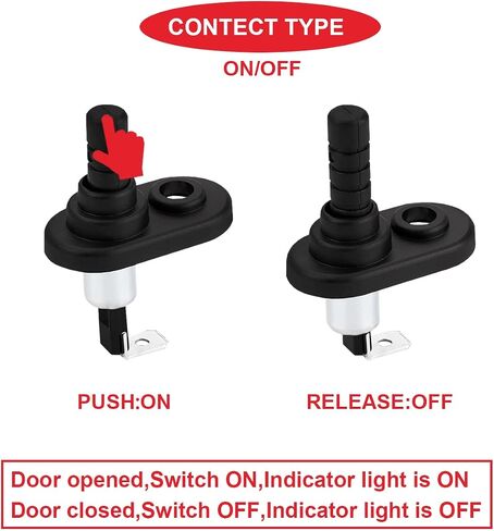 6Pcs 20A 12V DC Door Jamb Flange Light Hood Mount Pin Switch Nickel Plated Universal Door Pin Switch with Rubber Boot & Terminal Wires for Car Truck Boat in Saudi Arabia
