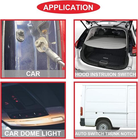 6Pcs 20A 12V DC Door Jamb Flange Light Hood Mount Pin Switch Nickel Plated Universal Door Pin Switch with Rubber Boot & Terminal Wires for Car Truck Boat in Saudi Arabia