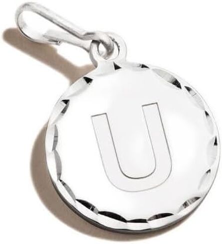 Alex and Ani Initial U Charm, U, Sterling Silver, Silver U, Charm Size 0.51 inch Width by 0.51 inch Height in Saudi Arabia