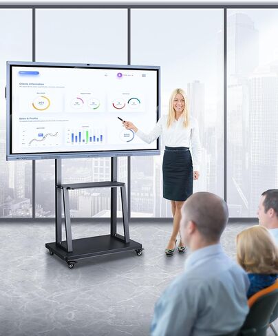 Smart Board Stand with Wheels for 49-86 inch Interactive Whiteboard,Height Adjustable Mobile Rolling Stand for Classroom & Office, Holds up to 300lbs, Whiteboard Portable Cart on Wheels in Saudi Arabia