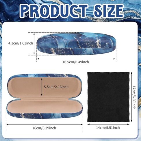 علبة نظارة مكونة من 3 قطع مع قطعة قماش للتنظيف، وحافظة نظارة ذات هيكل صلب وحافظة نظارة للقراءة للنساء والرجال in Kuwait