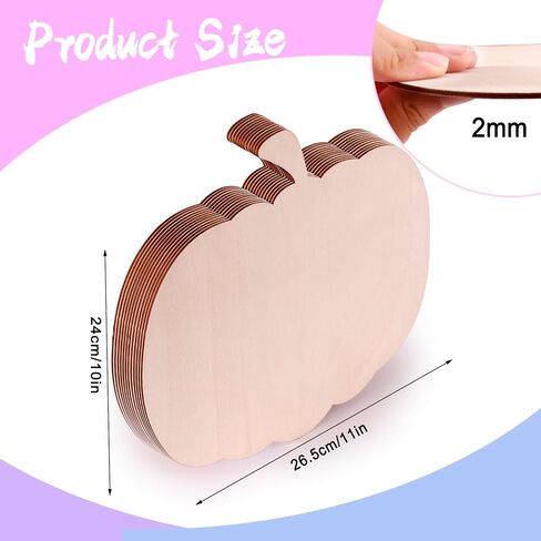 6 Pieces Large Wooden Pumpkin Cutouts 11 Inches Unfinished Wood Craft Cutout Blank Pumpkin Shape Cutout for Halloween Fall Thanksgiving Party DIY Craft Decoration Supplies (6) in Kuwait